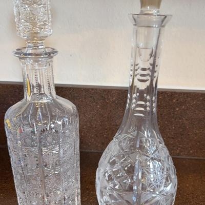 Set Of Two Crystal Decanters