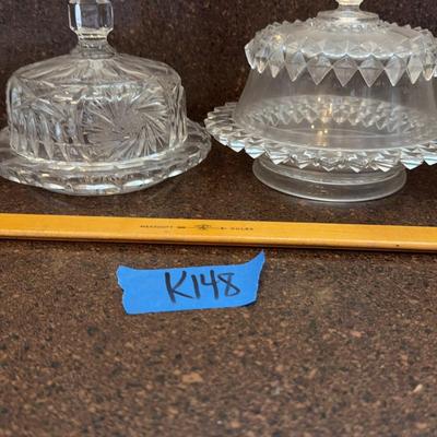 Two Glass Dishes With Lids