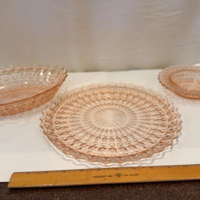 Set Of Three Pink Depression Glass