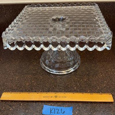Lead Crystal Cake Plate
