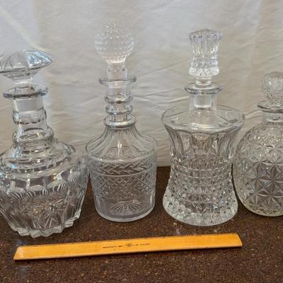 Four Crystal Decanters
