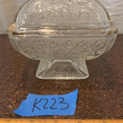 Depression Glass Candy Dish With Lid