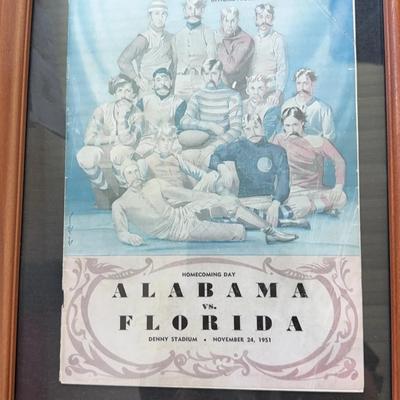 Florida Alabama Homecoming Program Framed-1951 11.5x14.5