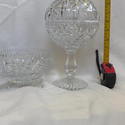 Pair Of Lead Krystle Candy Dishes