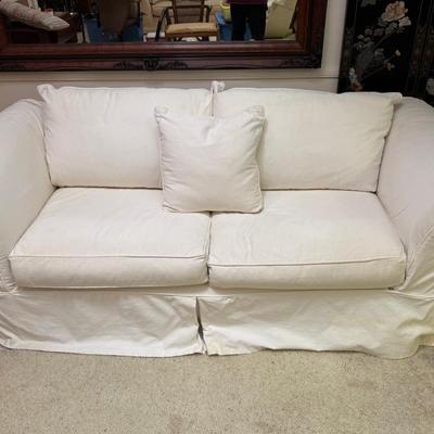 Mitchell Gold DesignLine Sleeper Sofa | White Upholstered 2-Cushion Sofa Bed | Lot #2
