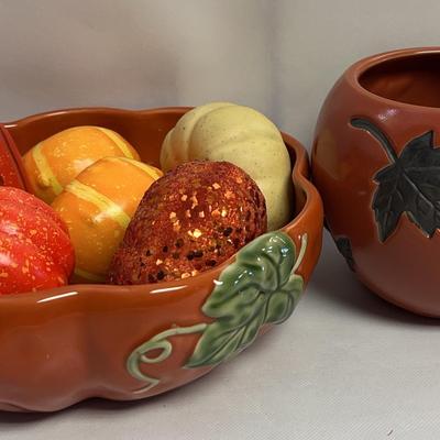 Pumpkin Dish, Decor and Leaf Bowl