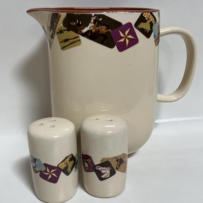 Rodeo Style Pitcher and Shakers