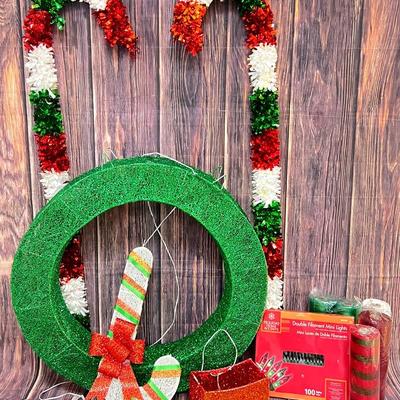 “Holiday Home Accents” Lights, Wreath & Mesh!