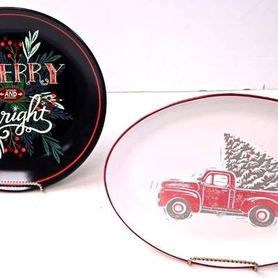 "Primitives By Kathy" Serving Plate and Platter