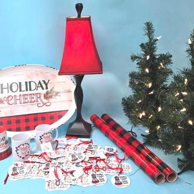 Everything Christmas! Platter, Lamp, Trees, & Ornaments 