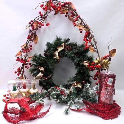 Christmas Decor Wreath, Garland, Ornaments, & Others