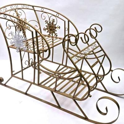 Gold Christmas Sleigh Decorating Display