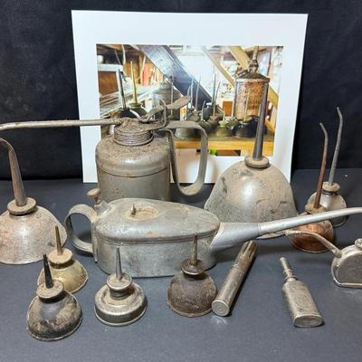 Vintage oil cans
