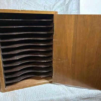 Vintage wood sheet music cabinet