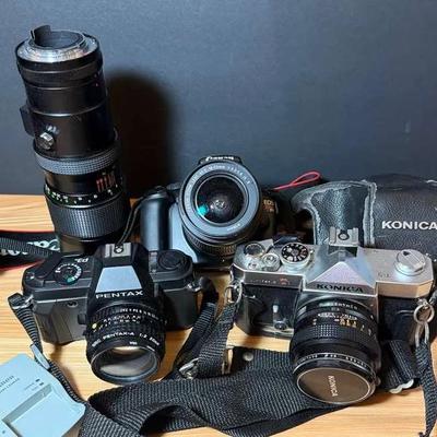 Untested camera equipment cannon pentax & konica