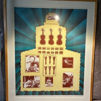 Signed framed limited print temple of the fiddles”