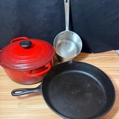 Le creuset all clad & cast iron