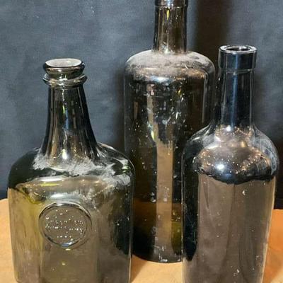 Vintage glass liquor bottle
