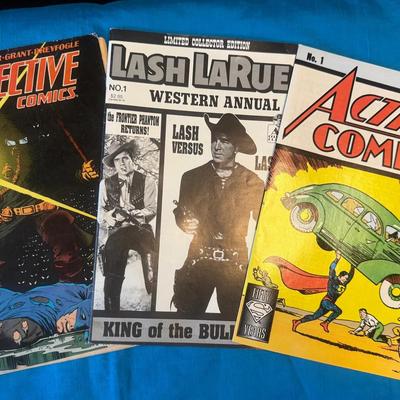 50th anniversary action comics no 1 detective comic,& lash larue comic