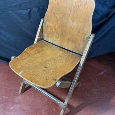 Pair of vintage wooden folding chairs