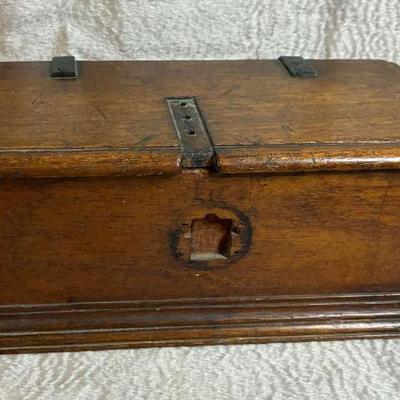 Antique wood gentleman s box with secret compartments