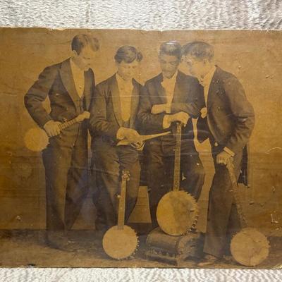 Antique banjo players photos