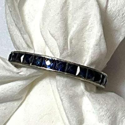 Blue stone silver ring