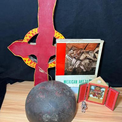 Mexican art book, bell & more