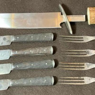 J russell co green river works fork & knife set