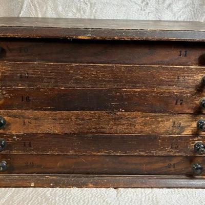 Antique spool cabinet