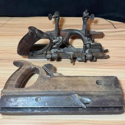 Vintage stanley no 45 combination plane & wooden molding plane