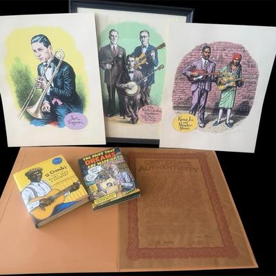 Limited ed r. crumb "beloved music makers" serigraph set w:coa & more