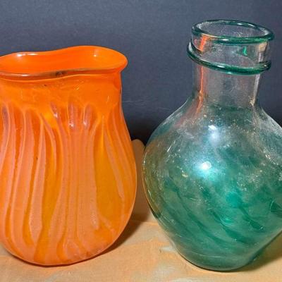 Pair of art glass vases