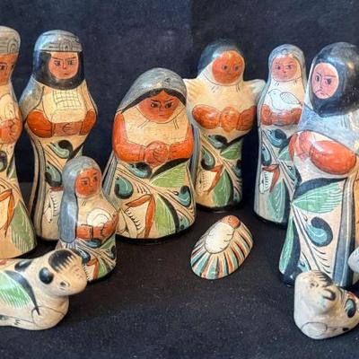 Made in mexico tonalá ceramic nativity scene