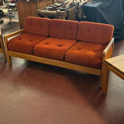 Vintage mohair sofa and chair