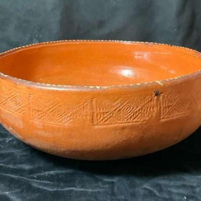 Mexico redware pottery bowl