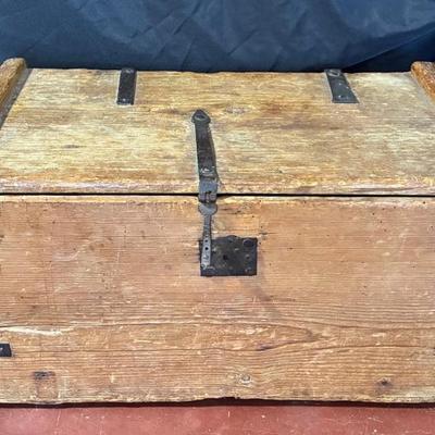Antique wooden plank chest