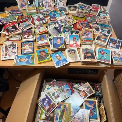 Hundreds of baseball cards