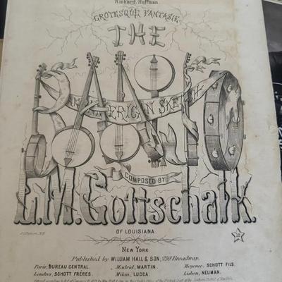 1855 the banjo" sheet music by gottschalk