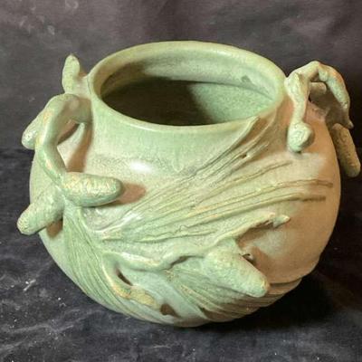 Vintage art pottery vase signed