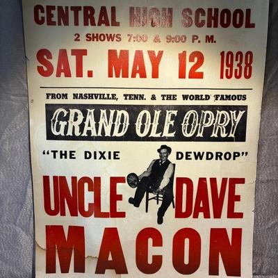 Uncle dave macon promotional poster