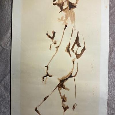1966 nude ink drawing