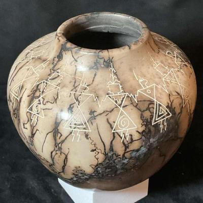 Gary louis acoma yellow corn" pottery vase