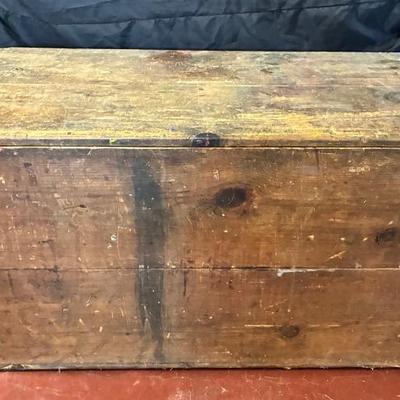 Old wooden trunk or chest