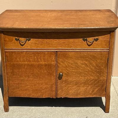 Victorian Oak Cabinet, Vintage 