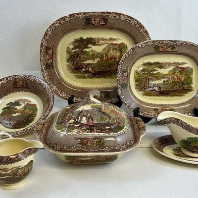 Royal Staffordshire Pottery “Jenny Lind” 1795 Serving Pieces, 8 Pcs