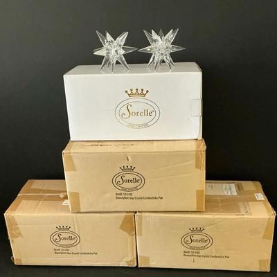 Sorelle Star Crystal Candle Holders, New In Box, 8 Pcs