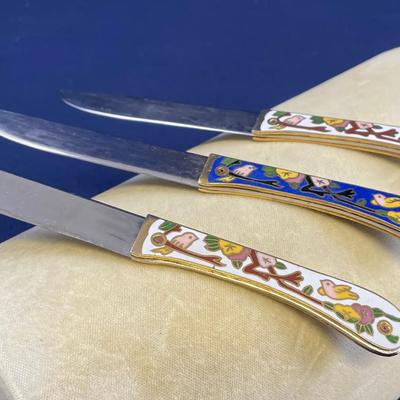 Cloisonné Knives Letter Openers 3pcs