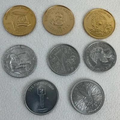 Playboy Club 1970 Doubloon Mardis Gras Tokens Coins, 8 Pcs