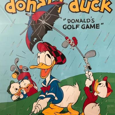 Disney Poster (Donald Duck’s Golf Game), Framed, Serigraph 